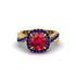 Ruby Twist Shank Halo Engagement Ring - Cheyenne No. 70 image 2