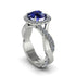 Sapphire Twist Shank Halo Engagement Ring - Cheyenne No. 15 image 1