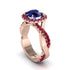 Sapphire Twist Shank Halo Engagement Ring - Cheyenne No. 59 image 1