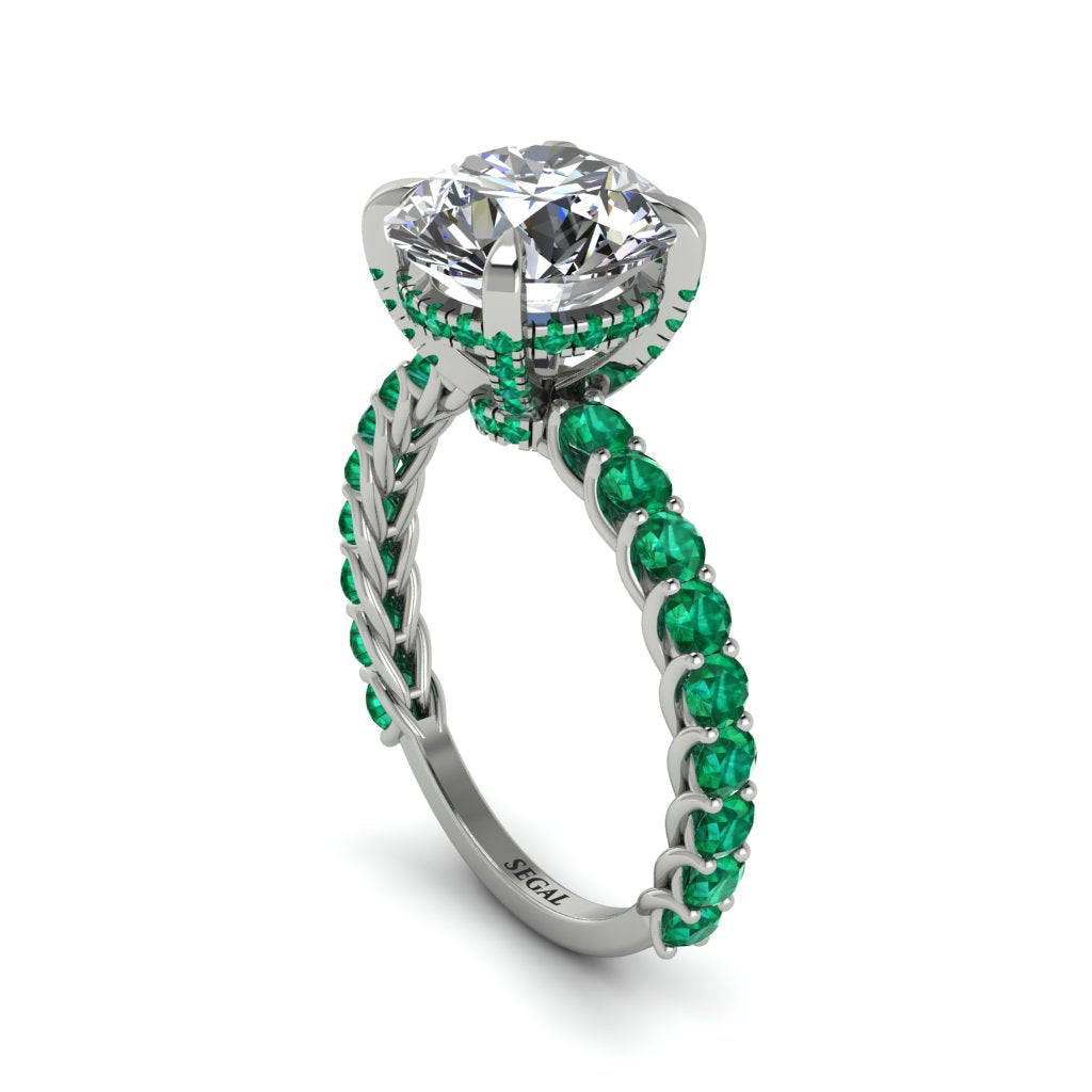 Diamond Twisted Band Halo Engagement Ring - Avianna No. 18
