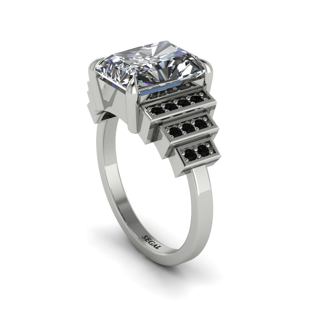Unique Geometric Radiant Diamond Engagement Ring - Wilma No. 33