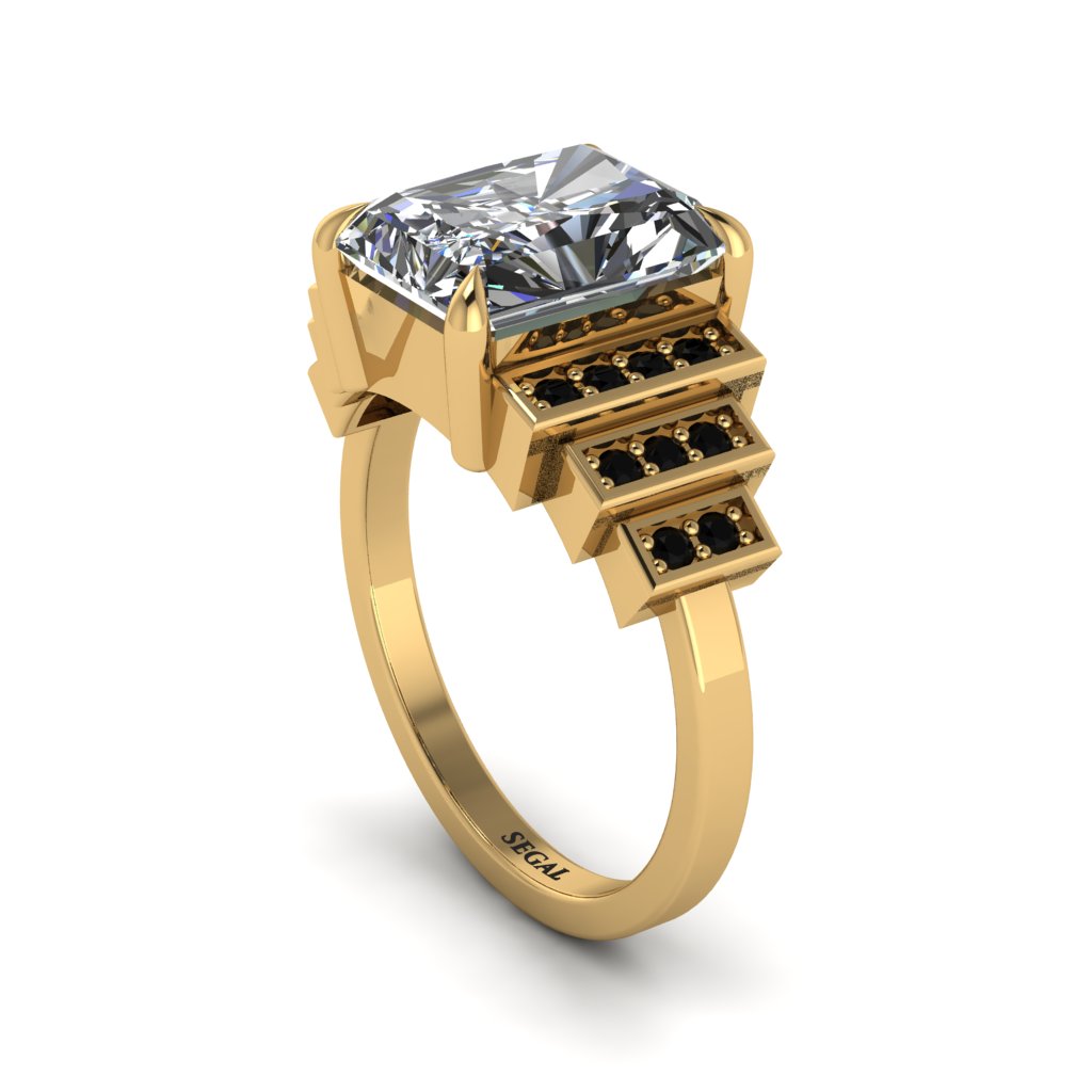Unique Geometric Radiant Diamond Engagement Ring - Wilma No. 31