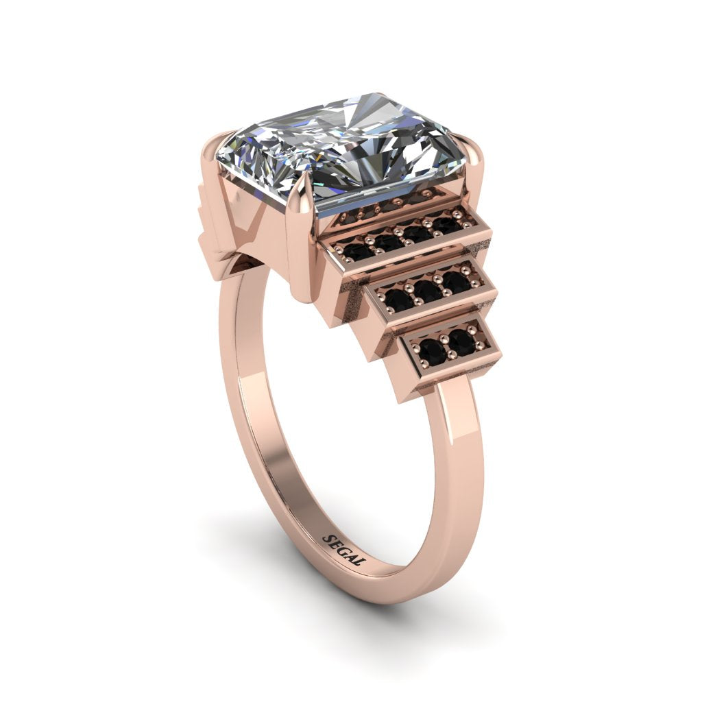 Unique Geometric Radiant Diamond Engagement Ring - Wilma No. 32