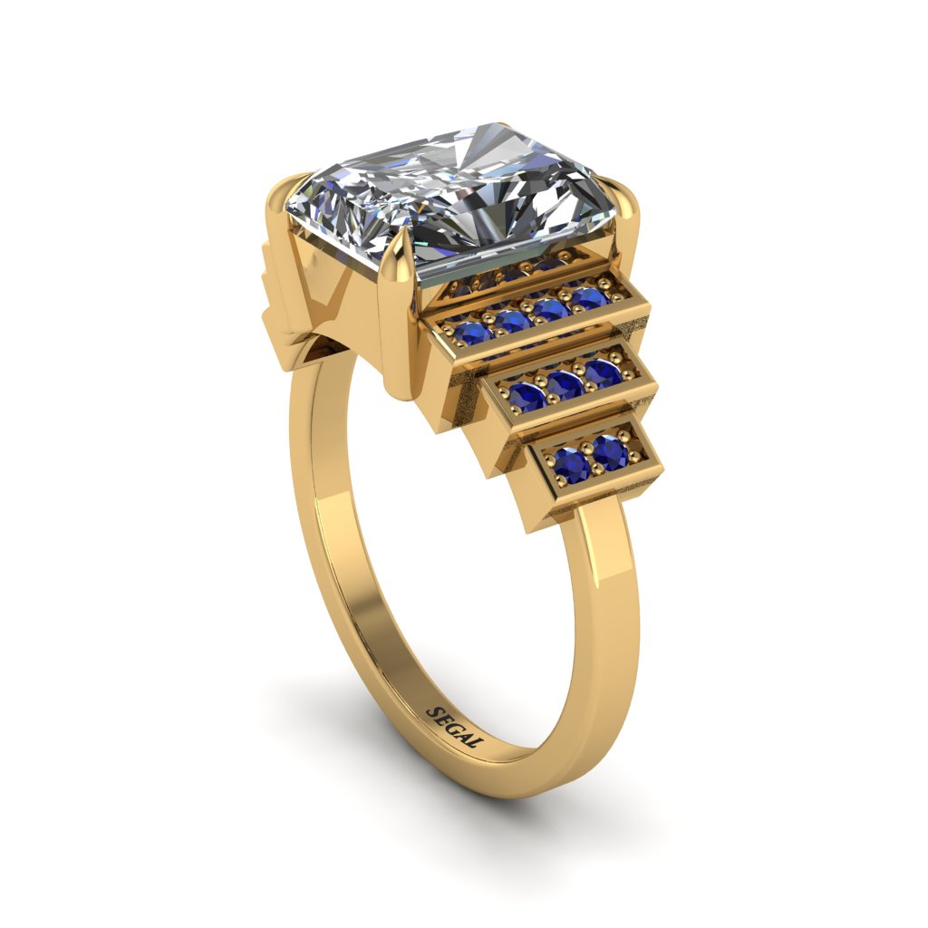 Unique Geometric Radiant Diamond Engagement Ring - Wilma No. 61