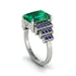 Unique Geometric Radiant Emerald Engagement Ring - Wilma No. 66 image 1