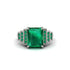 Unique Geometric Radiant Emerald Engagement Ring - Wilma No. 21 image 2
