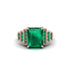 Unique Geometric Radiant Emerald Engagement Ring - Wilma No. 20 image 2
