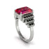 Unique Geometric Radiant Ruby Engagement Ring - Wilma No. 42 image 1