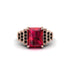 Unique Geometric Radiant Ruby Engagement Ring - Wilma No. 41 image 2
