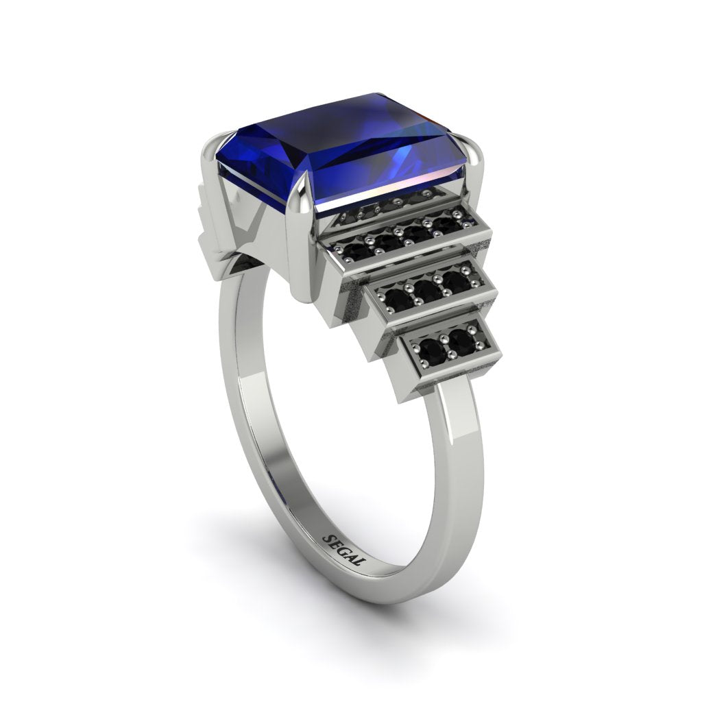 Unique Geometric Radiant Sapphire Engagement Ring - Wilma No. 45