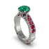 Emerald Victorian Scroll Engagement Ring - Kehlani No. 51 image 1