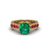 Emerald Victorian Scroll Engagement Ring - Kehlani No. 49 image 2