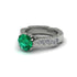 Emerald Victorian Scroll Engagement Ring - Kehlani No. 6 image 3