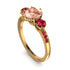 Vintage 3 Stones Morganite Ring With Micro Pave - Luna No. 913 image 2