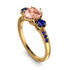 Vintage 3 Stones Morganite Ring With Micro Pave - Luna No. 910 image 2