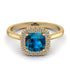 Vintage Classic Halo Cushion Blue Topaz Ring - Skylar No. 501 image 3