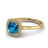 Vintage Classic Halo Cushion Blue Topaz Ring - Skylar No. 501 image 1