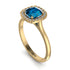 Vintage Classic Halo Cushion Blue Topaz Ring - Skylar No. 501 image 2