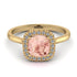 Vintage Classic Halo Cushion Morganite Ring - Skylar No. 901 image 3