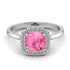 Vintage Classic Halo Cushion Pink Moissanite Ring - Skylar No. 803 image 3