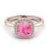 Vintage Classic Halo Cushion Pink Moissanite Ring - Skylar No. 802 image 2