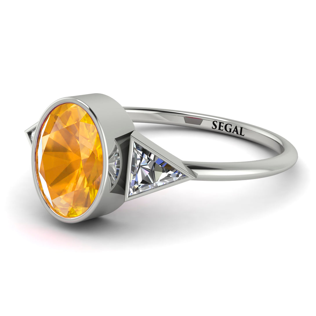 Geometrical Bezel Yellow Diamond Ring - Trinity No. 1003