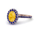 Oval Citrine Halo Hidden Sapphires Ring - Amy No. 614 image 1