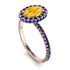 Oval Citrine Halo Hidden Sapphires Ring - Amy No. 614 image 2