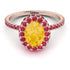 Oval Citrine Halo Hidden Rubies Ring - Amy No. 611 image 3