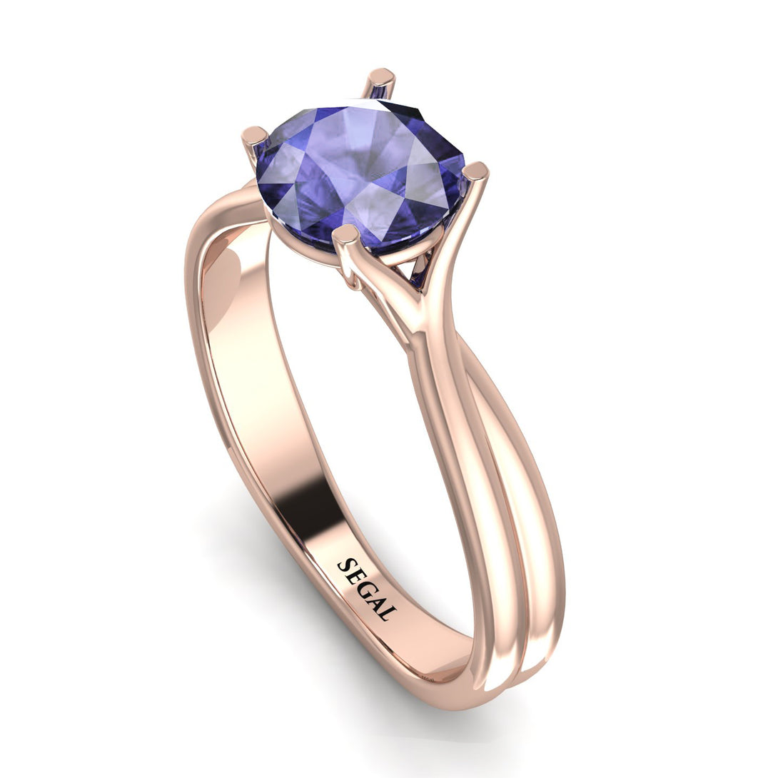 Solitaire Twist Shank Tanzanite Ring - Eleanor No. 202