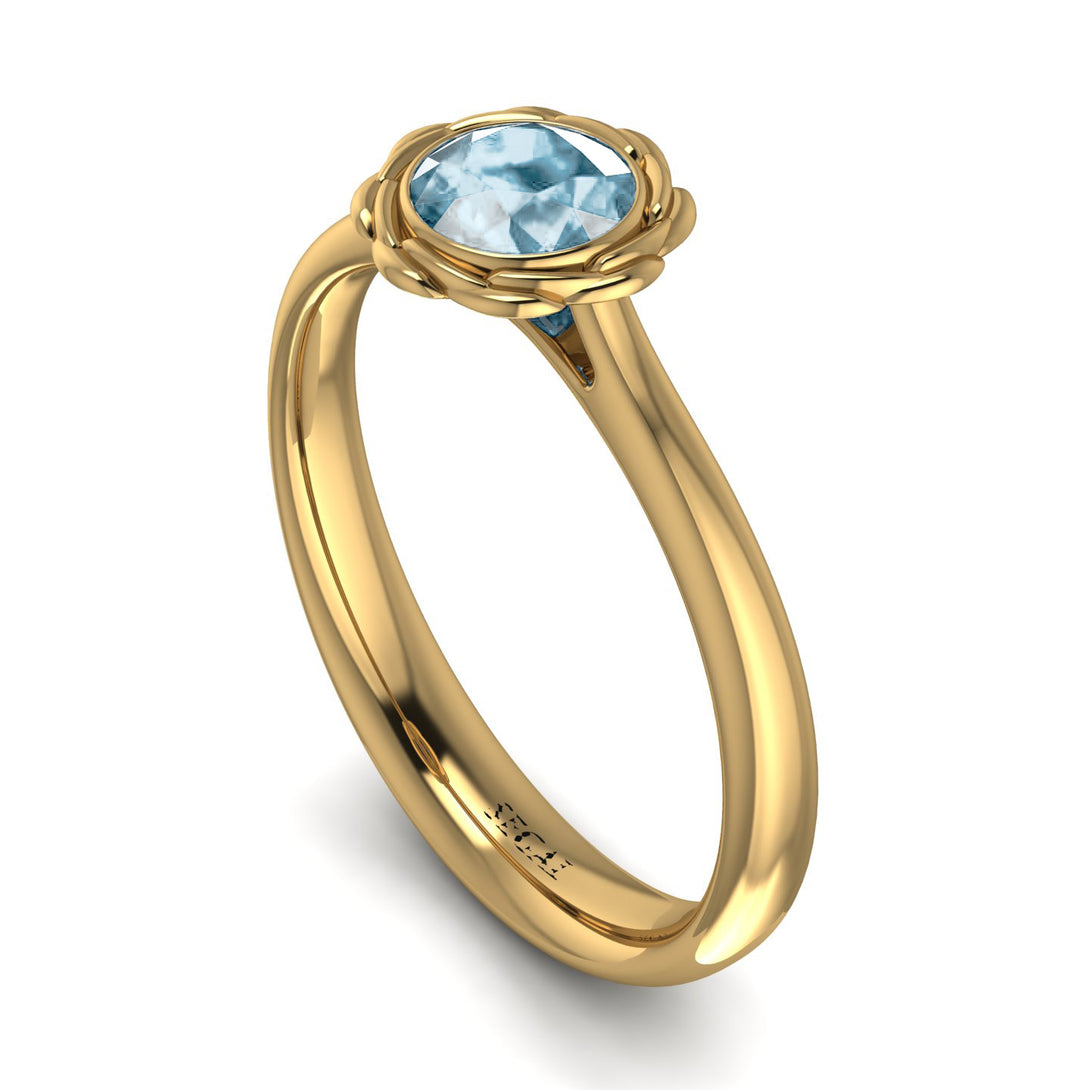 Solitaire Minimalist Aquamarine Ring - Eden No. 401