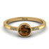 Bezel Minimalist Brown Diamond Ring - Kinsley No. 1101 image 1