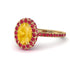 Oval Citrine Halo Hidden Rubies Ring - Amy No. 610 image 1
