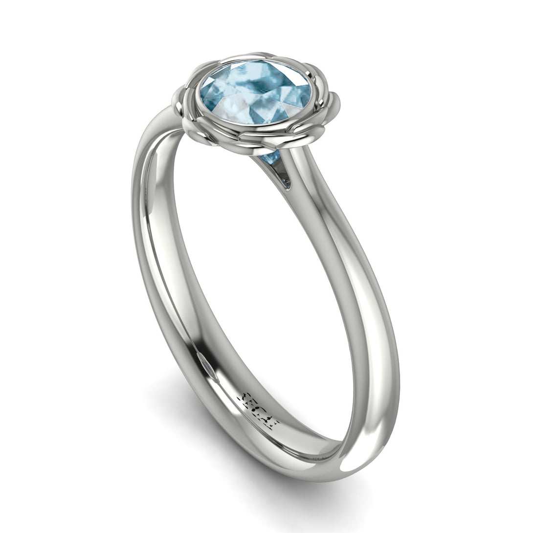Solitaire Minimalist Aquamarine Ring - Eden No. 403