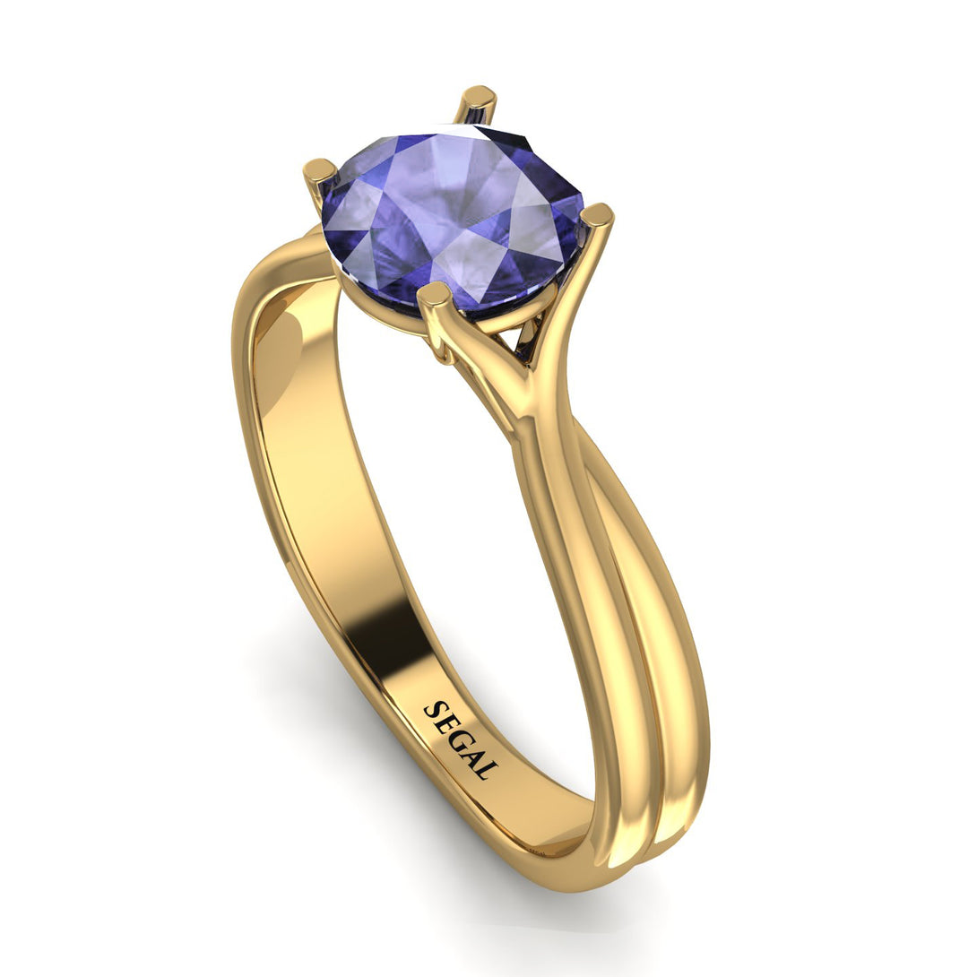 Solitaire Twist Shank Tanzanite Ring - Eleanor No. 201