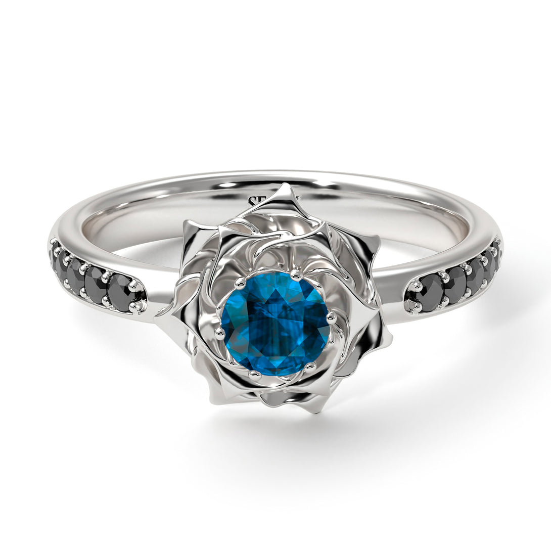 A lady's Rose Blue Topaz Ring- Elena no. 506