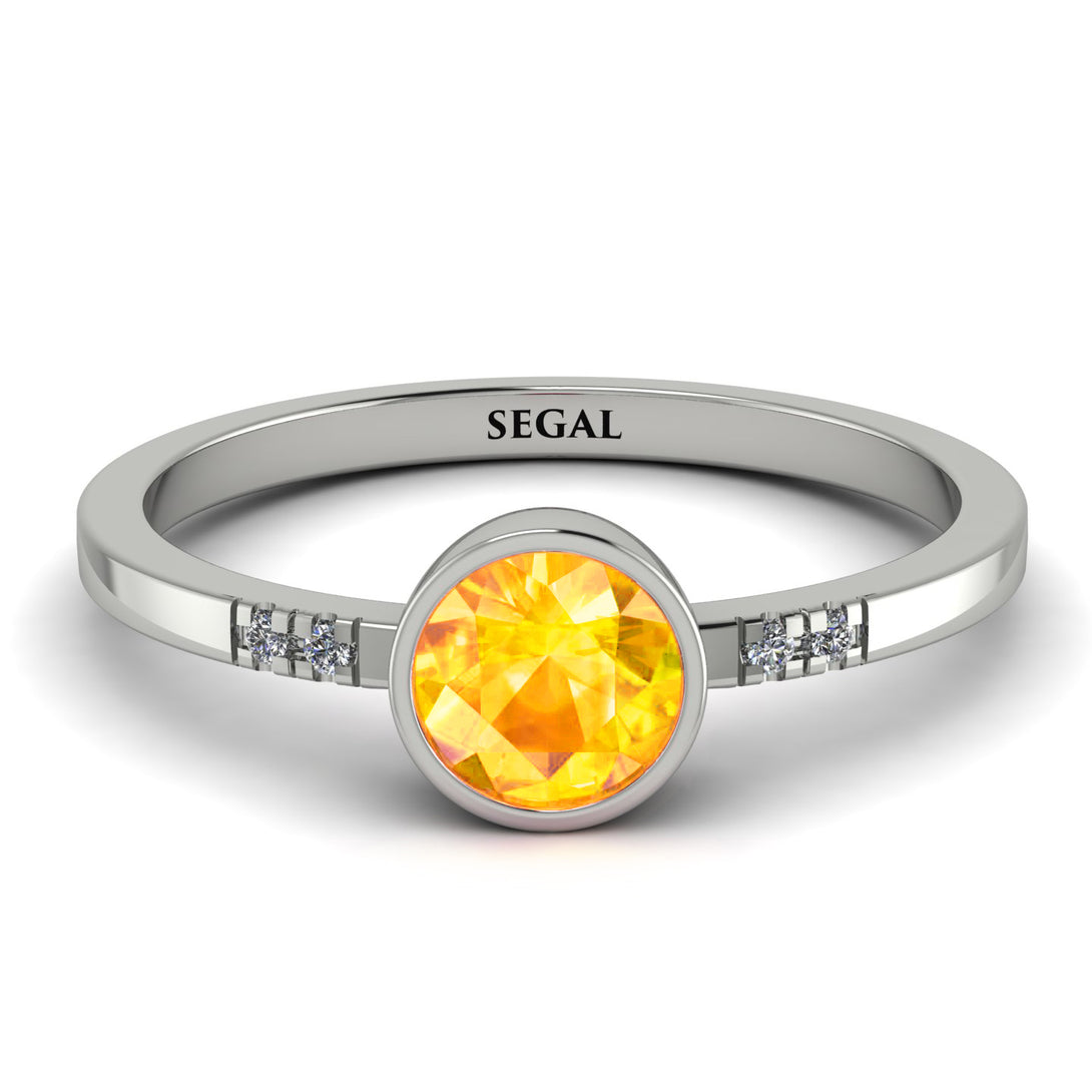 Bezel Minimalist Yellow Diamond Ring - Kinsley No. 1003