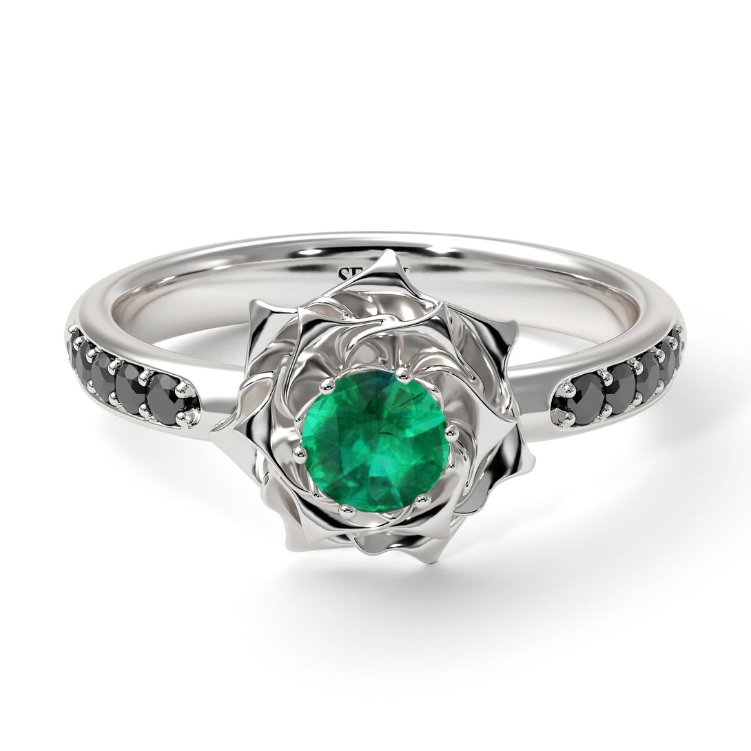 A lady's Rose Emerald Engagement Ring - Elena no. 21