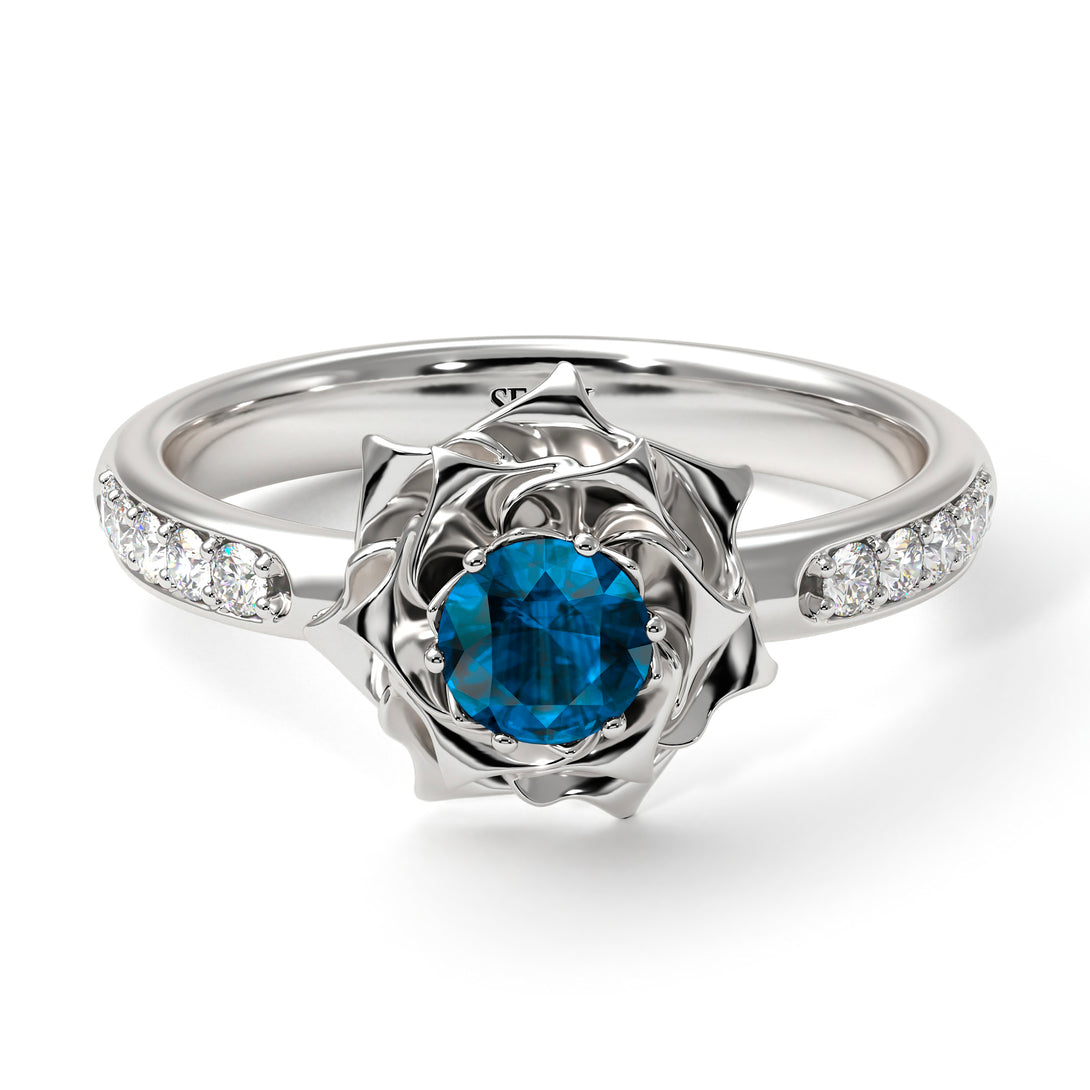 A lady's Rose Blue Topaz Ring- Elena no. 503