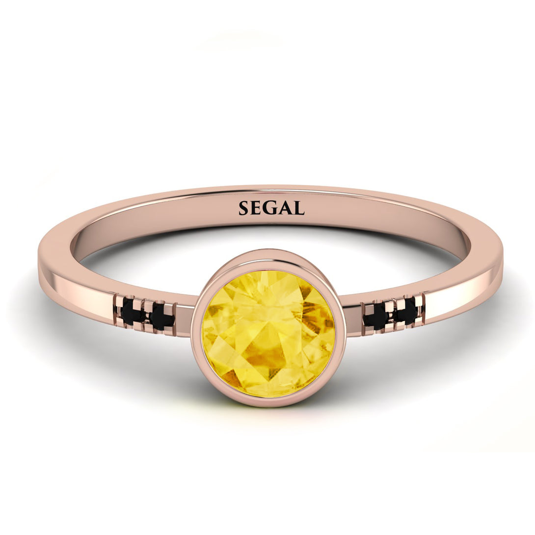 Bezel Minimalist Citrine Ring - Kinsley No. 605
