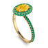 Oval Citrine Halo Hidden Emeralds Ring - Amy No. 604 image 2