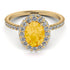 Oval Citrine Halo Hidden Diamonds Ring - Amy No. 601 image 3