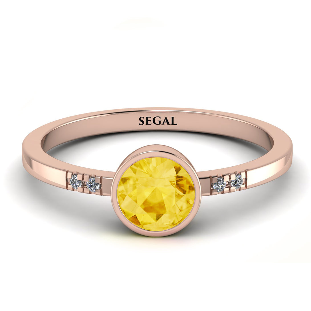 Bezel Minimalist Citrine Ring - Kinsley No. 602