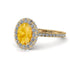 Oval Citrine Halo Hidden Diamonds Ring - Amy No. 601 image 1