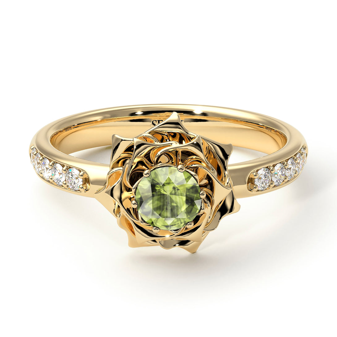 A lady's Rose Peridot Ring- Elena no. 701