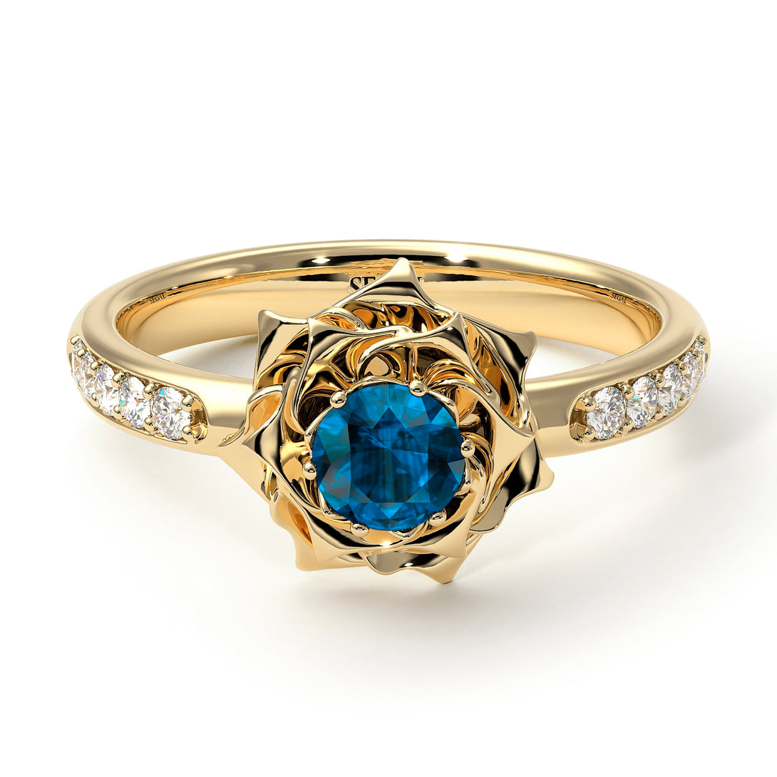 A lady's Rose Blue Topaz Ring- Elena no. 501