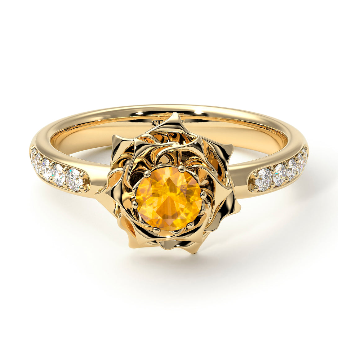 A lady's Rose Yellow Diamond Ring- Elena no. 1001