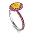 Oval Citrine Halo Hidden Rubies Ring - Amy No. 612 image 2