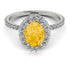 Oval Citrine Halo Hidden Diamonds Ring - Amy No. 603 image 3