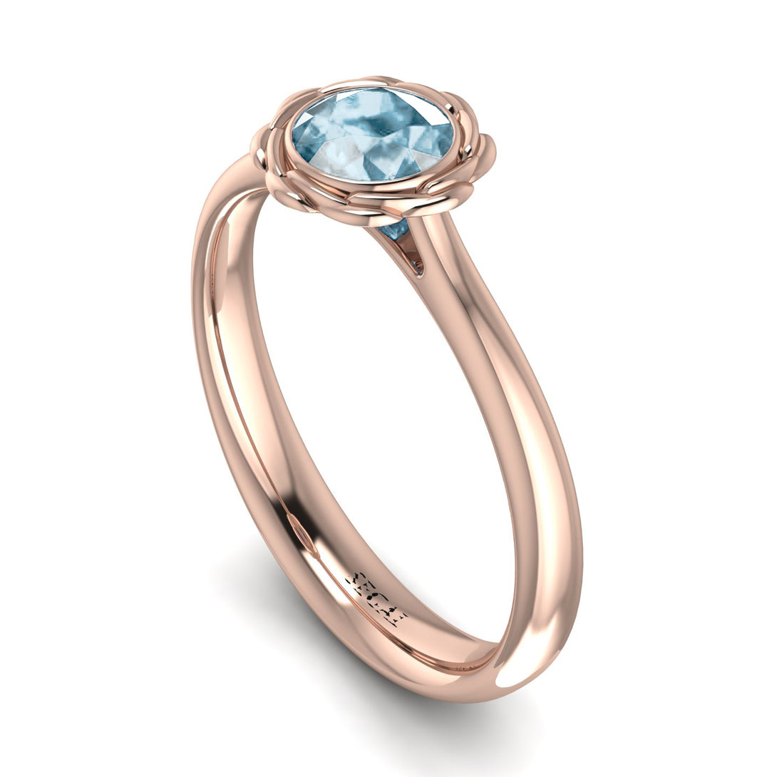 Solitaire Minimalist Aquamarine Ring - Eden No. 402